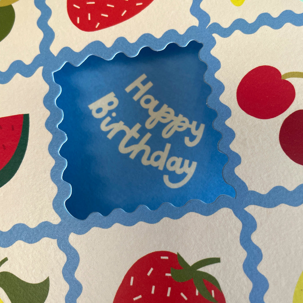 SWL003-Raspberry Blossom-Happy Birthday Fruit-Card-Sweet Life
