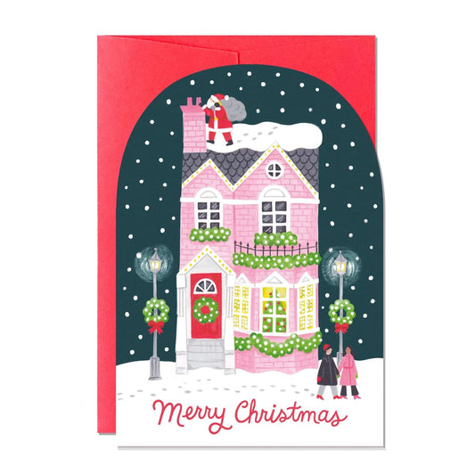 C253-Ricicle Cards-Christmas Townhouse-Xmas Card-Jacqui Lee