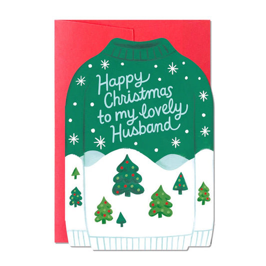 C301-Ricicle Cards-Christmas Jumper Husband-Xmas Card-Jacqui Lee