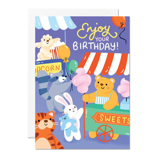 C314-Ricicle Cards-Kids Birthday Candyfloss-Card-Alice Joanie