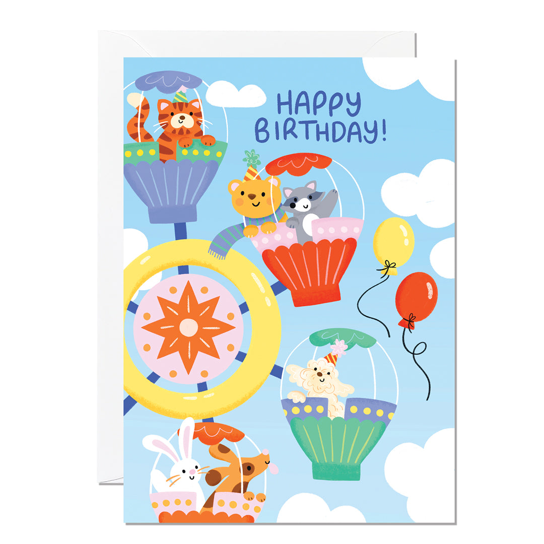 C315-Ricicle Cards-Kids Birthday Ferris Wheel-Card-Alice Joanie