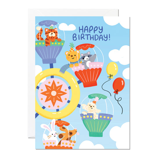 C315-Ricicle Cards-Kids Birthday Ferris Wheel-Card-Alice Joanie