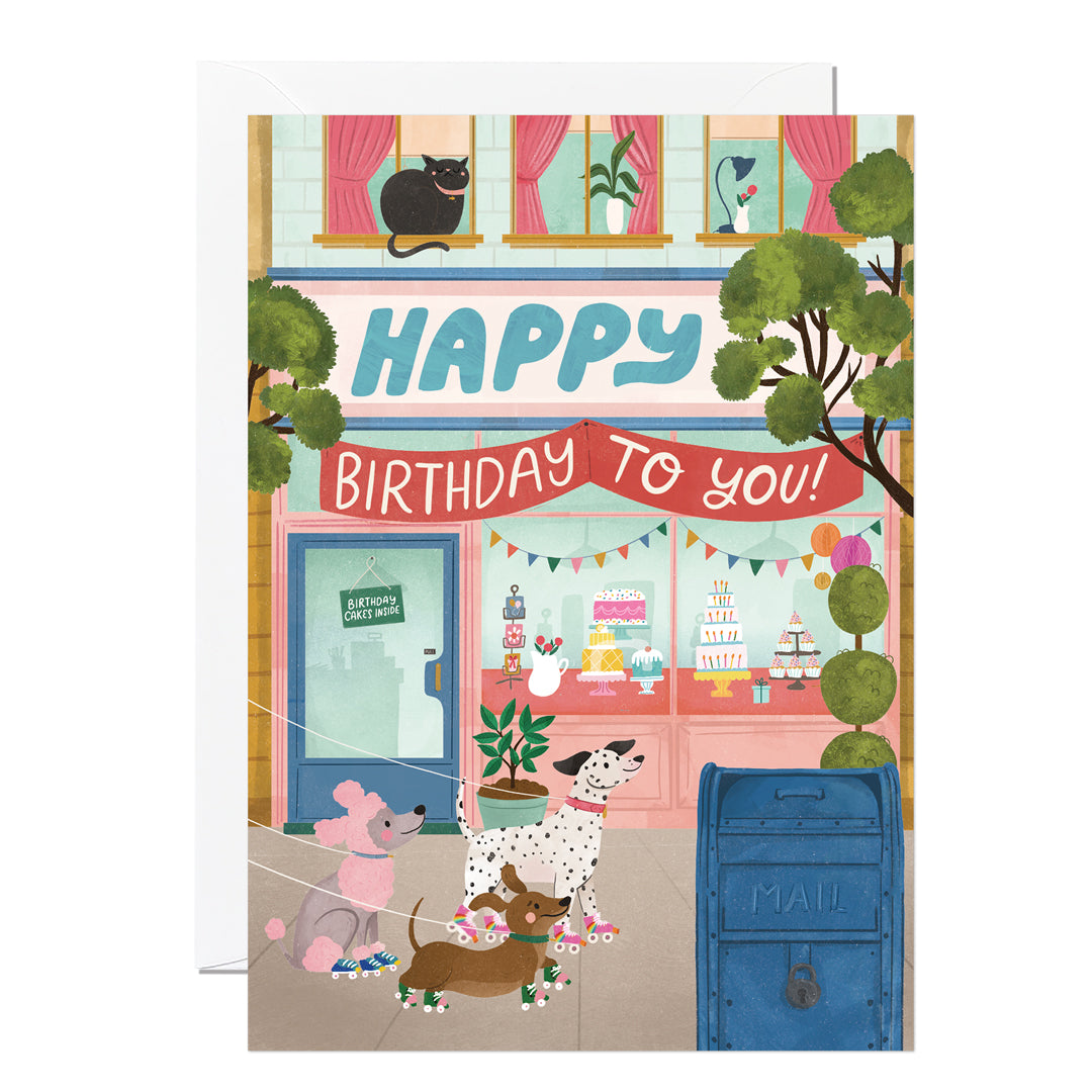 C336-Ricicle Cards-Birthday Cake Shop-Card-Ashley Dugan