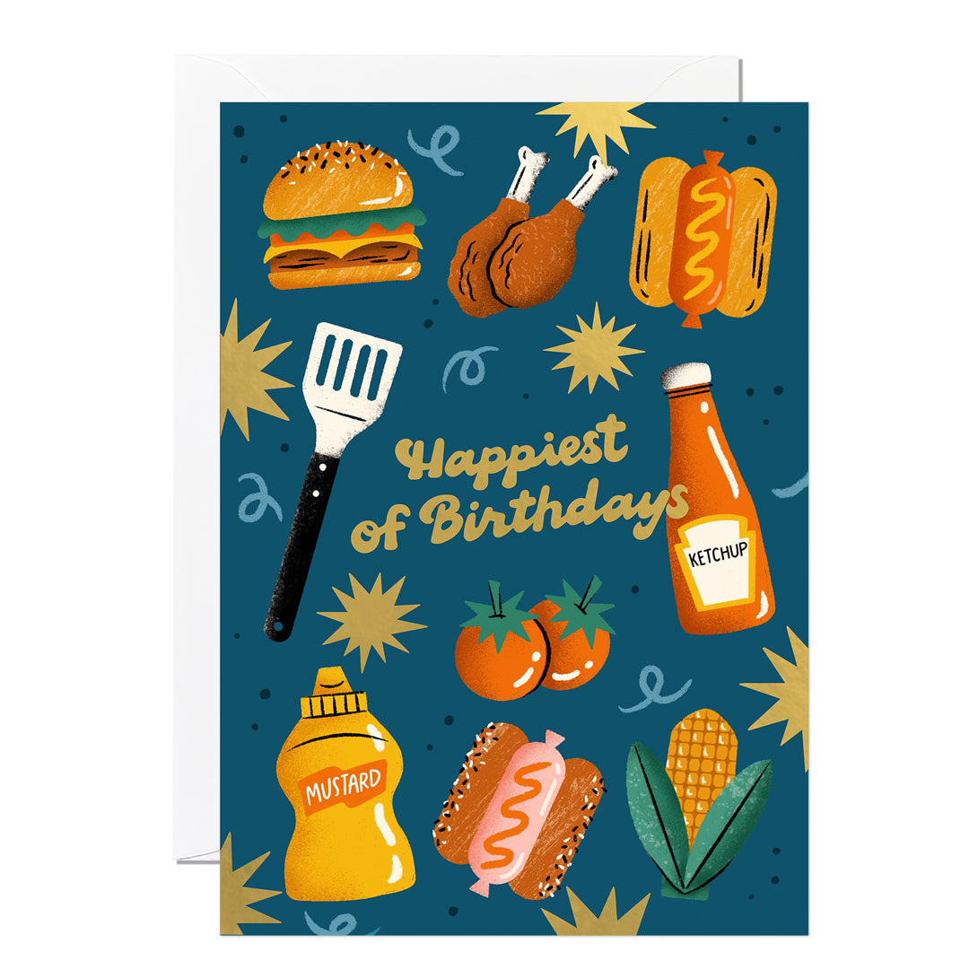 C343-Ricicle Cards-Bbq Birthday-Card-Megan Roy