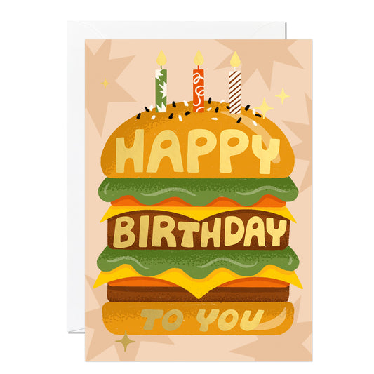 C345-Ricicle Cards-Burger Birthday-Card-Megan Roy