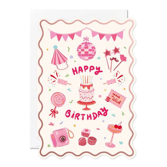 C387-Ricicle Cards-Happy Birthday Pink-Card-Vivianne Lack
