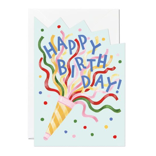 C397-Ricicle Cards-Party Popper Birthday-Card-Jacqui Lee