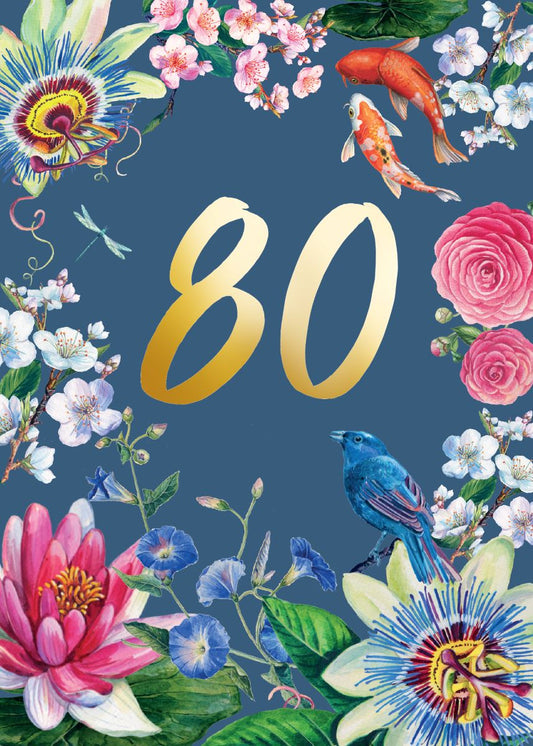 KIM021-Rocket68-80Th Birthday-Card-Kimono