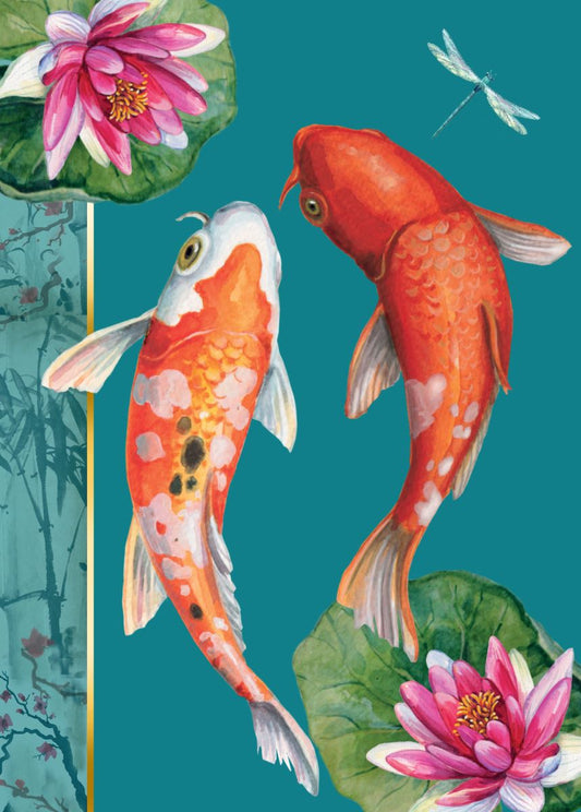 KIM027-Rocket68-Koi Carp & Lillies-Card-Kimono