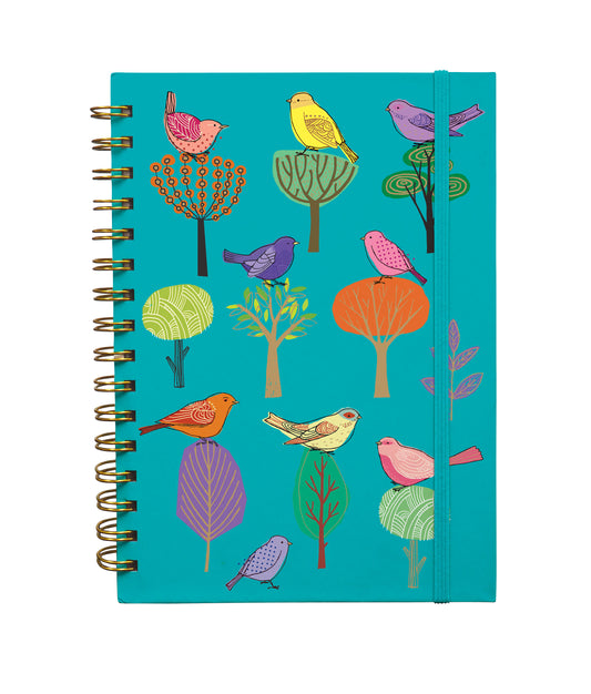 A5W005-Roger La B-Modern Birds A5 Blank Wiro Notebook-Notebook-Modern Birds
