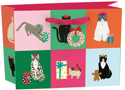 BGX447B-Roger La B-Cosy Cats-Xmas Gift Bag-Cosy Cats