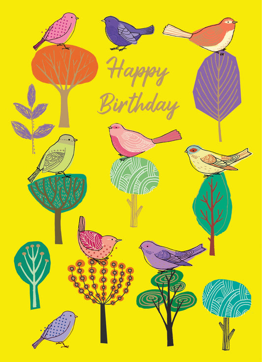GC2492-Roger La B-Modern Birds Greeting Card Single-Card-Standard