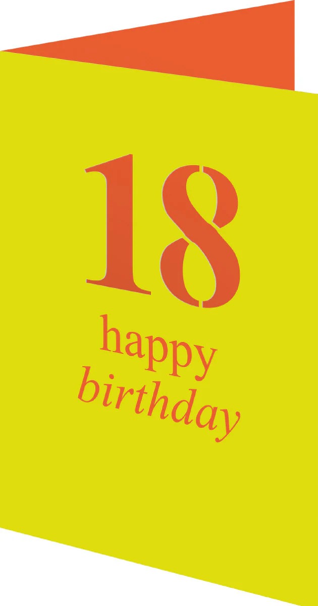 GCN482-Roger La B-18Th Birthday Petite Lasercut Card-Card-Petite Lasercut Card