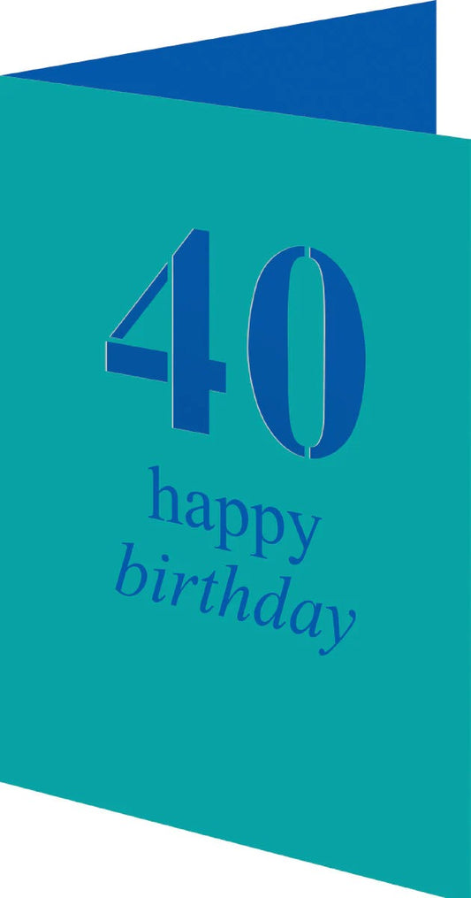 GCN485-Roger La B-40Th Birthday Petite Lasercut Card-Card-Petite Lasercut Card