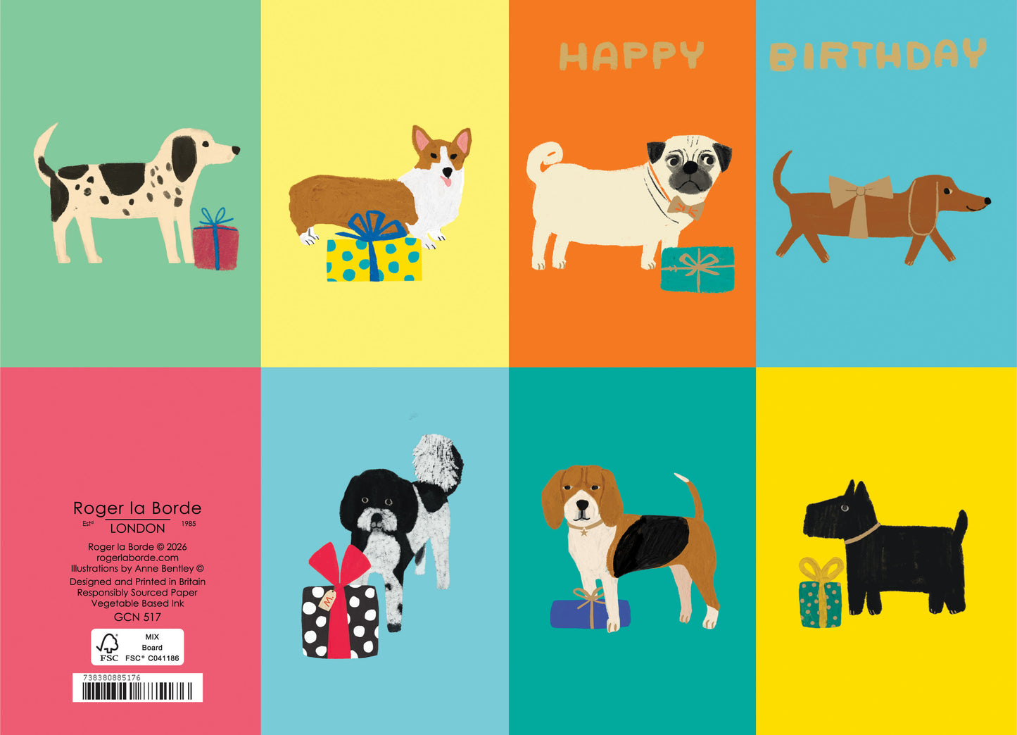 GCN517-Roger La B-Dog Checkerboard Petite Card-Card-Petite