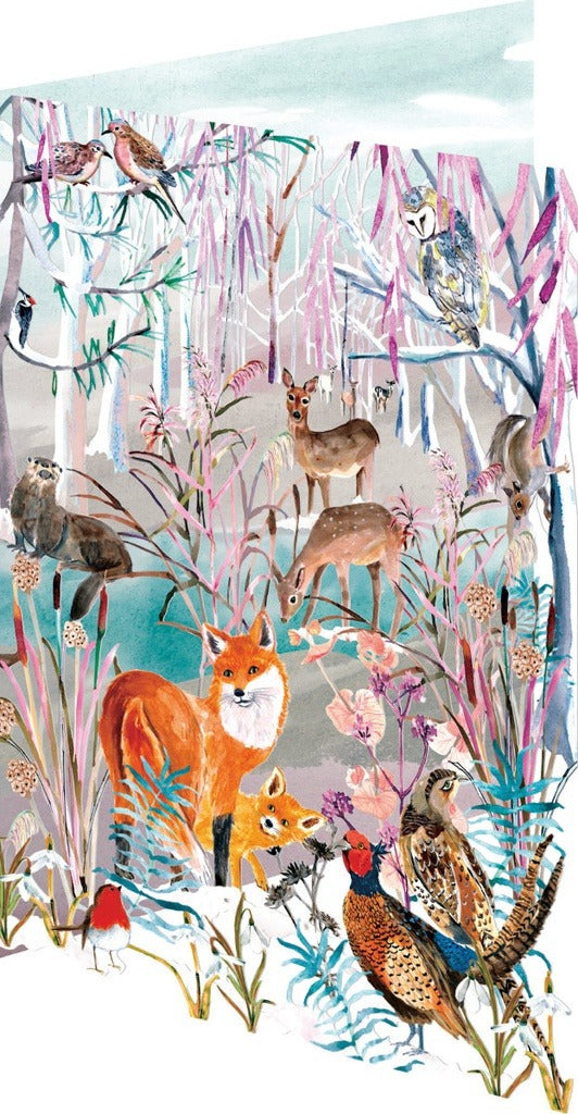 GCX1053-Roger La B-Fox Laser-Xmas Card-Wild Winter'S Song