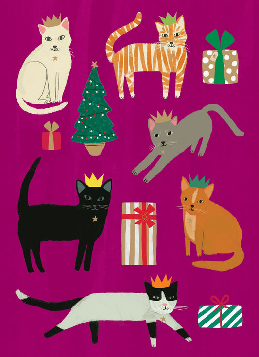 GCX1066-Roger La B-Chouchou Chat Greeting Card Single-Xmas Card-Standard Card