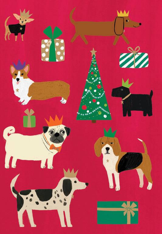 GCX1067-Roger La B-Chouchou Chien Greeting Card Single-Xmas Card-Standard Card