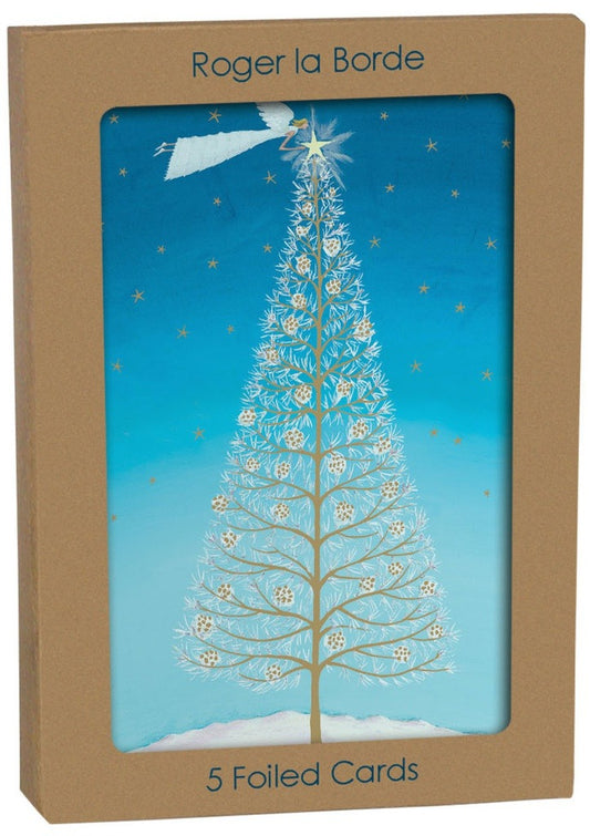 GCX1081P-Roger La B-Starry Tree & Angel-Xmas Card Pack-Angelic Antics