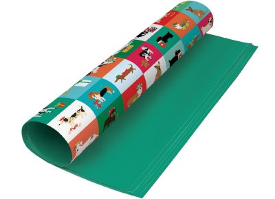 GWX236-Roger La B-Festive Dog Checkerboard-Xmas Wrap-Pooch Perfection