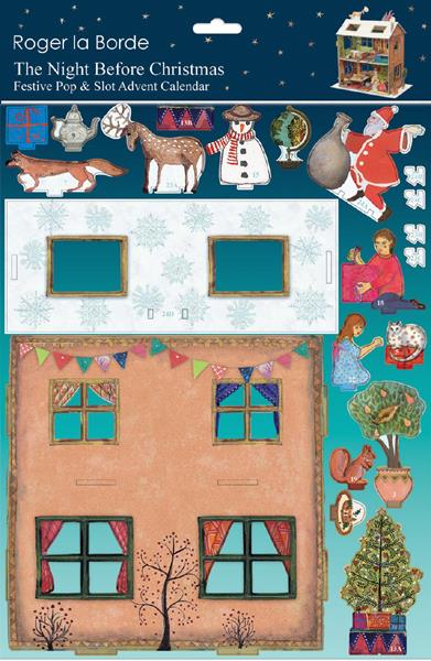 POP065-Roger La B-The Night Before Xmas Advent Large Pop & Slot Advent Calendar-Xmas Stationery-Pop & Slot