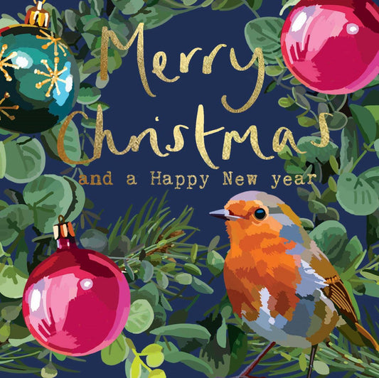 CH129-Sarah Kelleher-Merry Christmas Robin-Xmas Card-