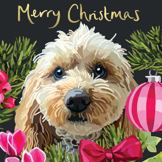 CP001-Sarah Kelleher-Merry Christmas Cockerpoo-Xmas Card-
