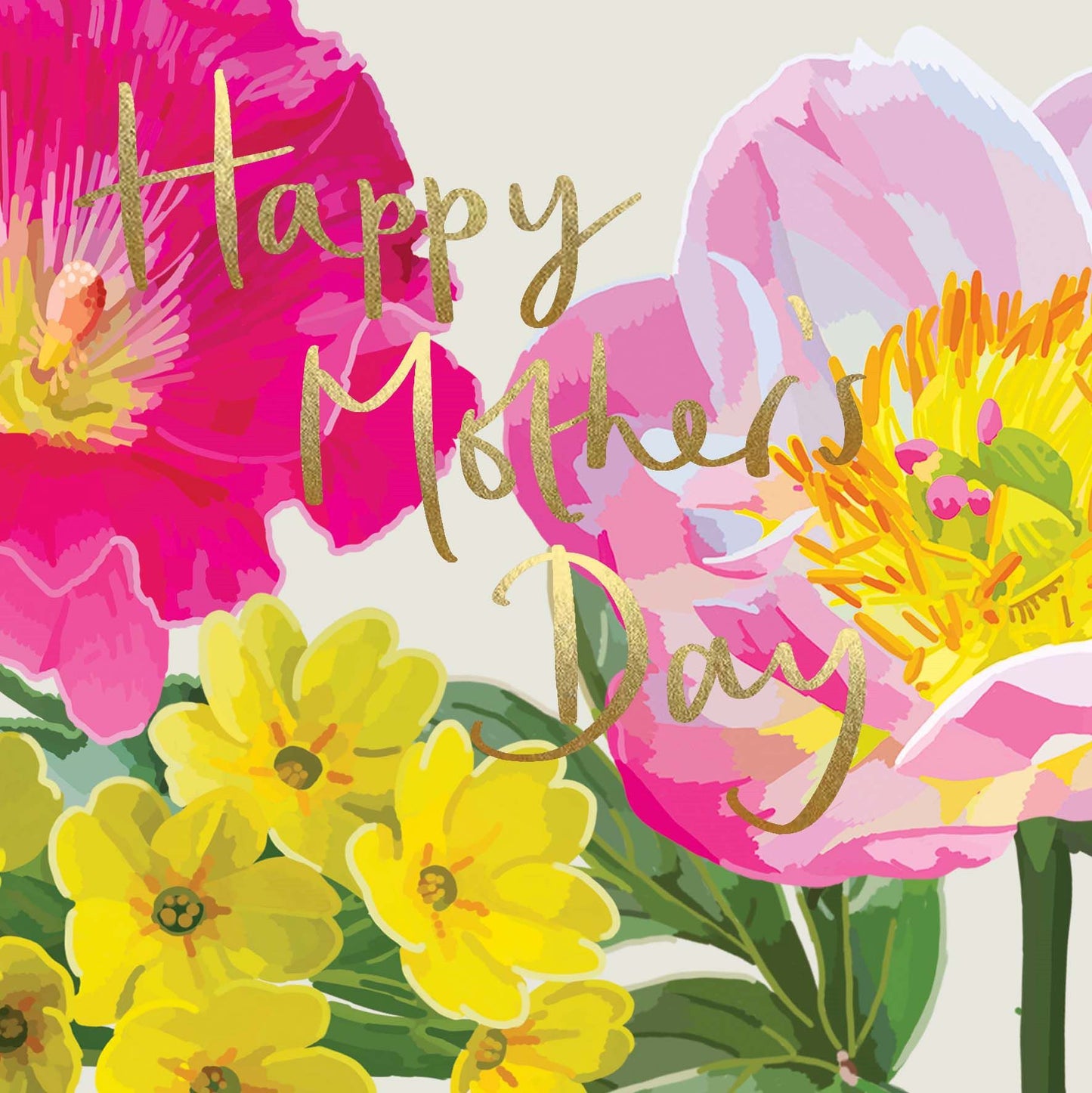 SF024-Sarah Kelleher-Hollyhock Happy Mother'S Day-Card-Summer Florals