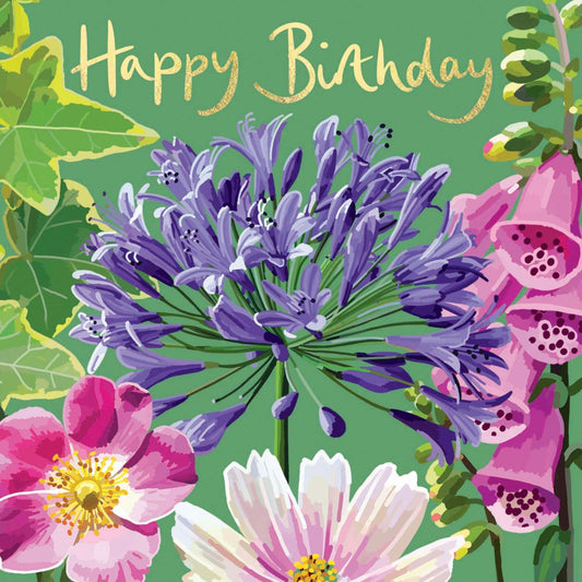 SF046-Sarah Kelleher-Happy Birthday Allium-Card-Summer Florals