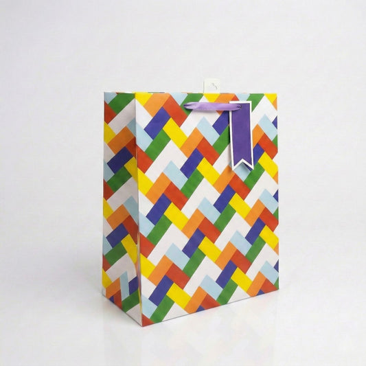 BM7324-Scarpa-Chevrons Medium Gift Bag 330X140X265Mm-Gift Bag-