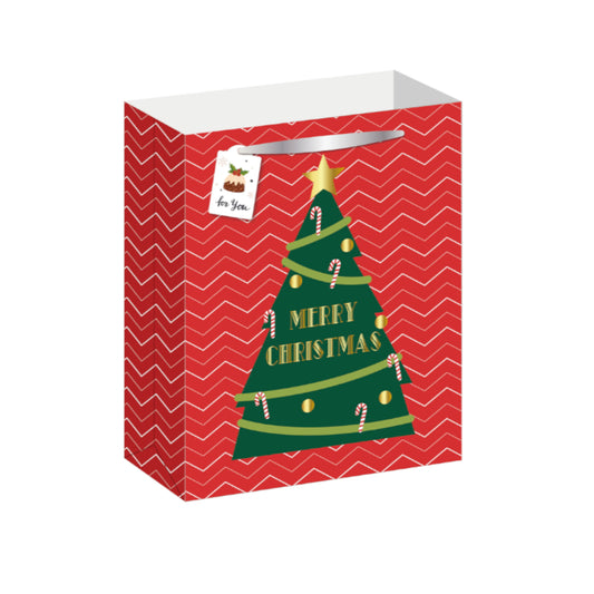 BMX5543-Scarpa-Red Christmas Tree Medium Gift Bag Medium Gift Bag 330X140X265Mm-Xmas Gift Bag-