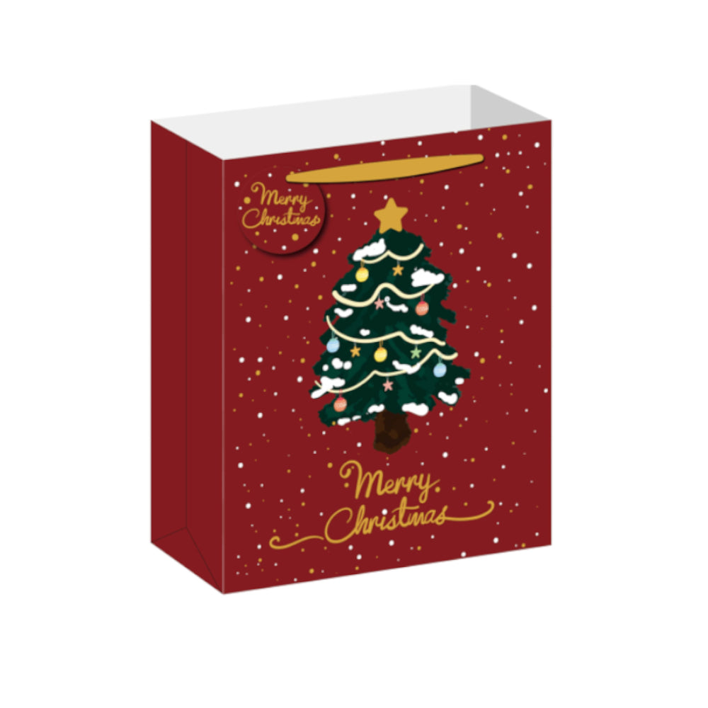 BMX5604-Scarpa-Snowy Night Tree Medium Gift Bag Medium Gift Bag 330X140X265Mm-Xmas Gift Bag-