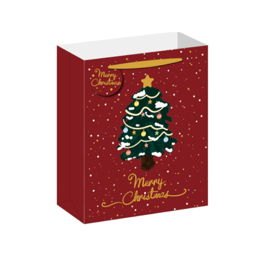 BMX5604-Scarpa-Snowy Night Tree Medium Gift Bag Medium Gift Bag 330X140X265Mm-Xmas Gift Bag-