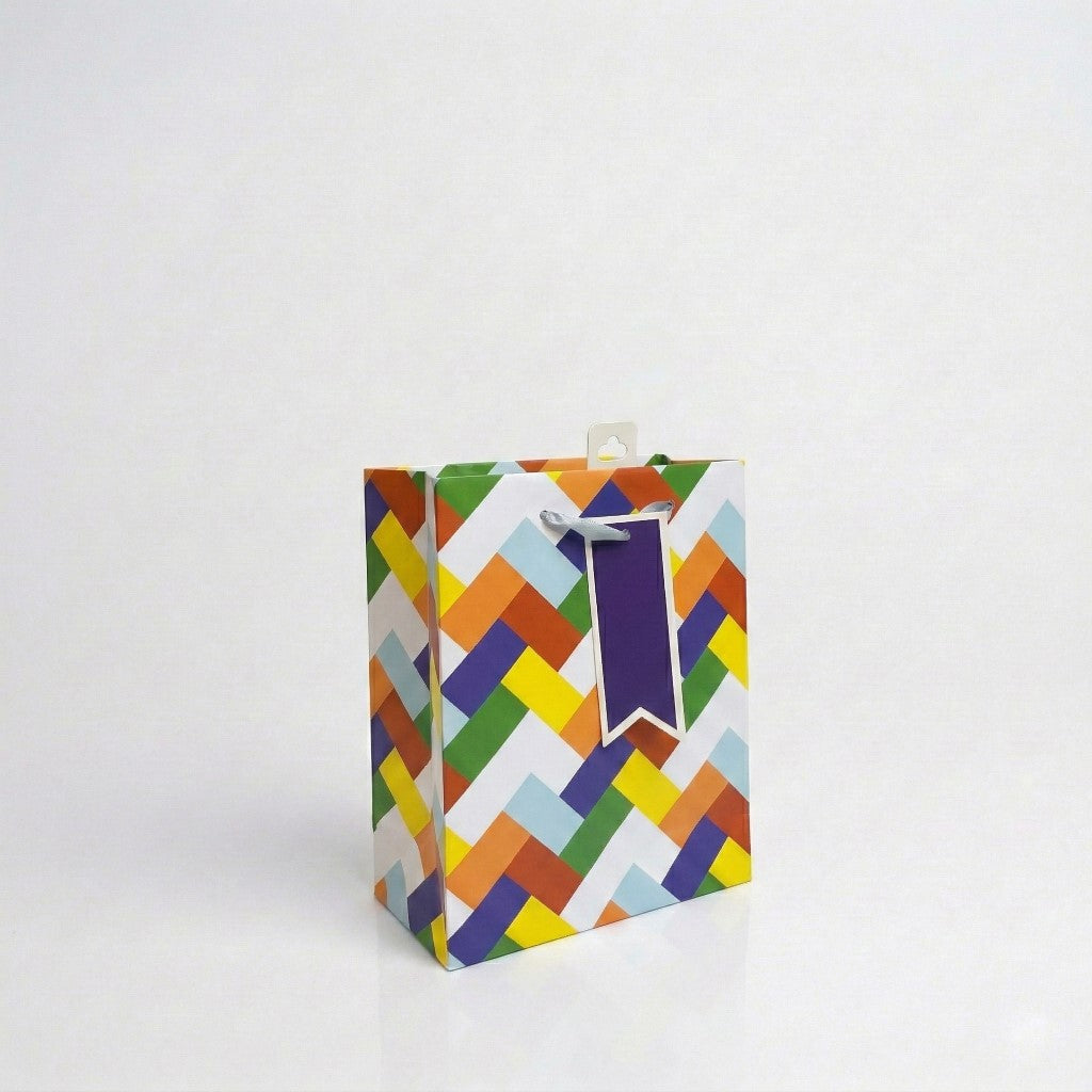 BS7393-Scarpa-Chevrons Small Gift Bag 228X90X178Mm-Gift Bag-