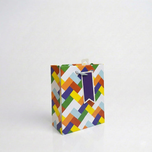 BS7393-Scarpa-Chevrons Small Gift Bag 228X90X178Mm-Gift Bag-