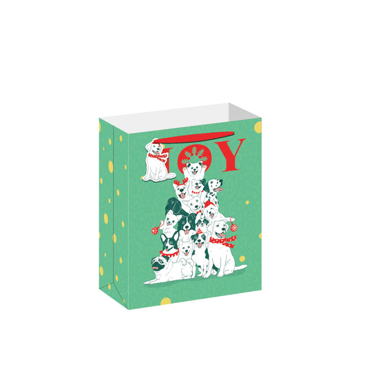 BSX5499-Scarpa-Festive Dogs Small Gift Bag 228X90X178Mm-Xmas Gift Bag-