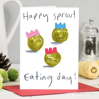 JOC0490-Scarpa Cards-Happy Sprout Eating Day Christmas Card-Xmas Card-Jo Clark