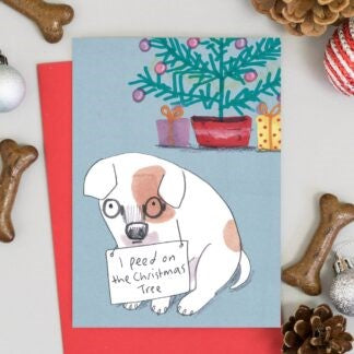 JOC0686-Scarpa Cards-Peed On The Christmas Tree-Xmas Card-Jo Clark