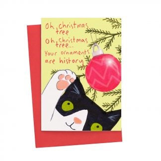 JOC0952-Scarpa Cards-Oh Christmas Tree Your Ornaments Are History-Xmas Card-Jo Clark