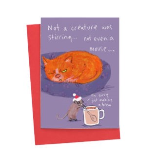 JOC0955-Scarpa Cards-Not A Creature Was Stirring Christmas Card-Xmas Card-Jo Clark