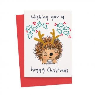 JOCHX007-Scarpa Cards-Wishing You A Hoggy Christmas-Xmas Card-Jo Clark
