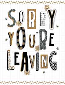 AO025-Second Nature-Sorry Youre Leaving Pink Lettering-Card-