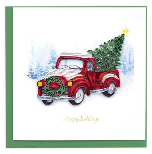 HD6013SN-Second Nature-Christmas Truck-Xmas Card-Quilling Card Collection