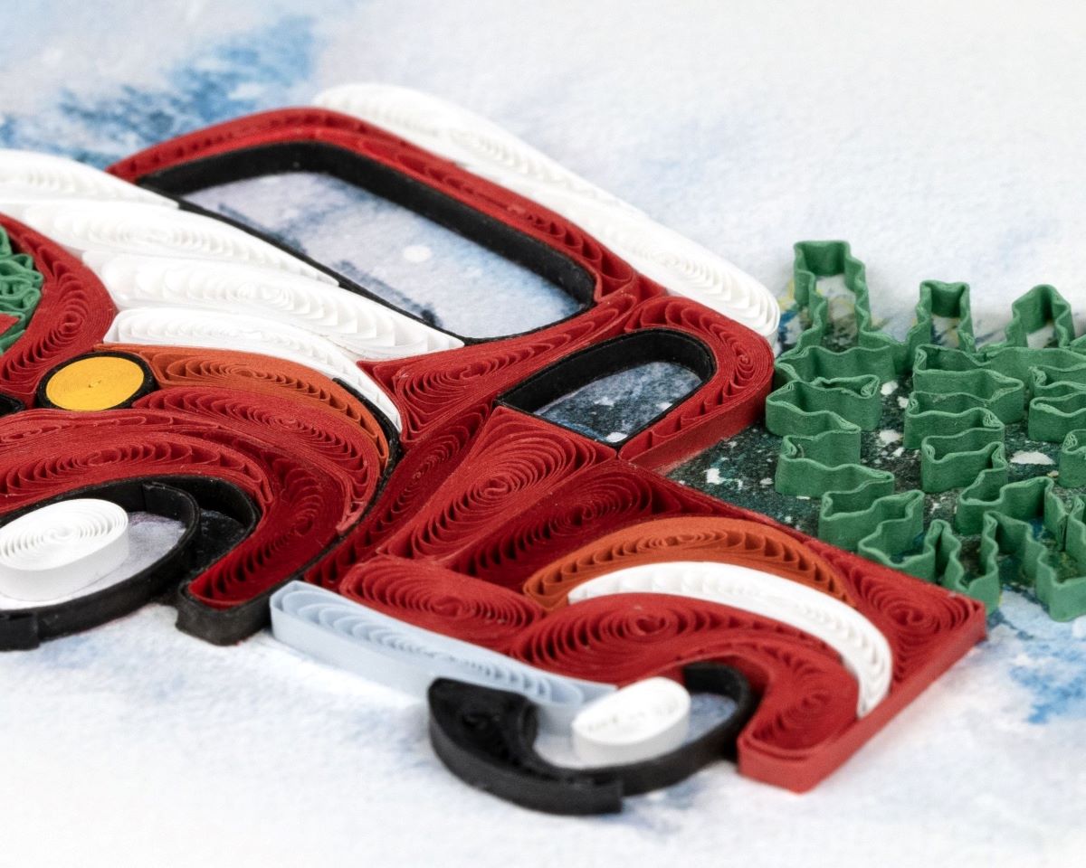 HD6013SN-Second Nature-Christmas Truck-Xmas Card-Quilling Card Collection