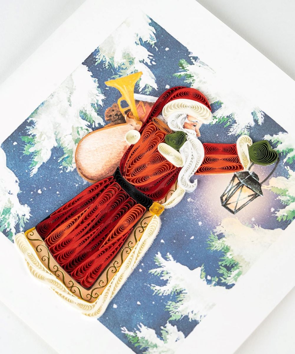 HD6017SN-Second Nature-Santa-Xmas Card-Quilling Card Collection