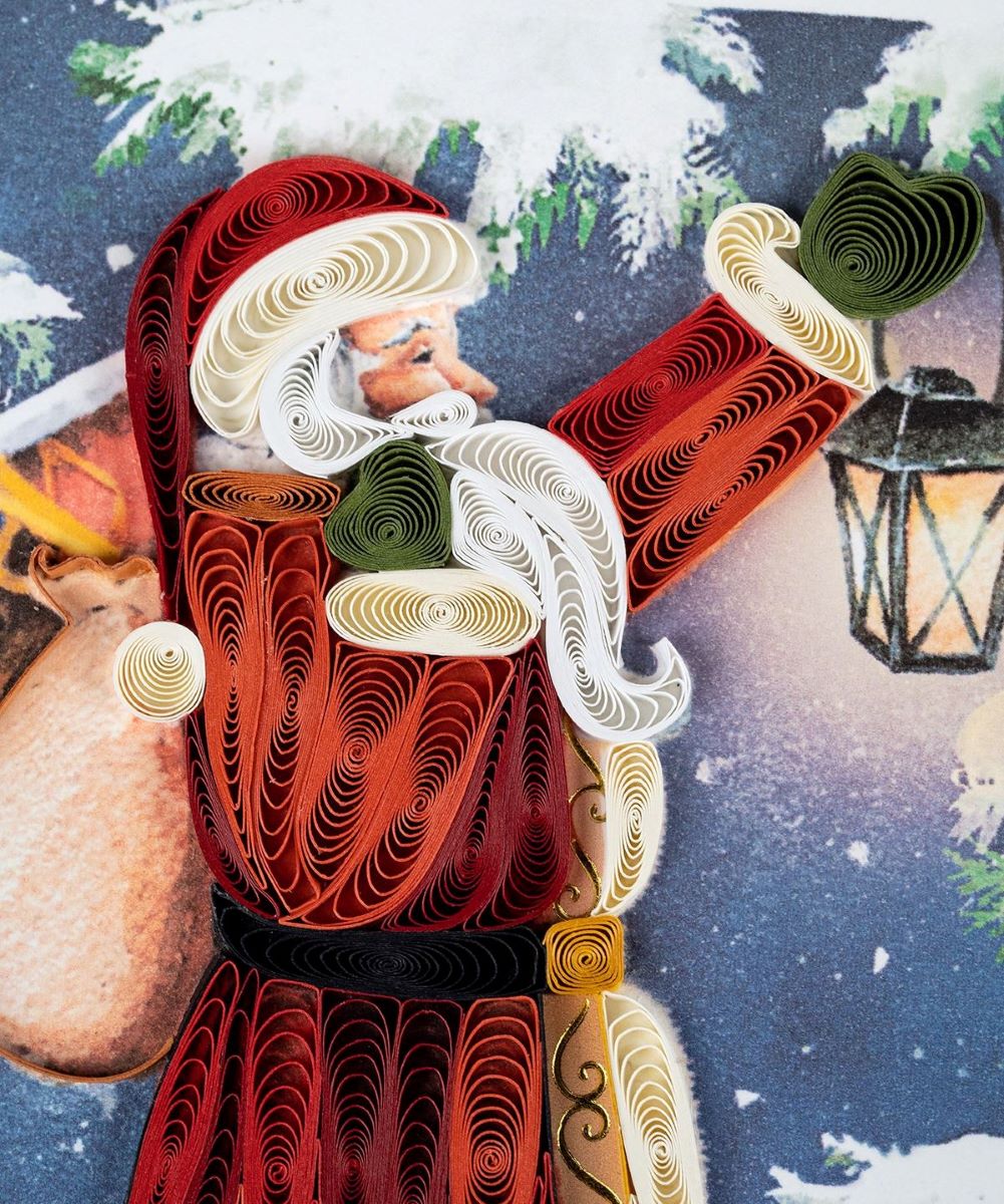 HD6017SN-Second Nature-Santa-Xmas Card-Quilling Card Collection