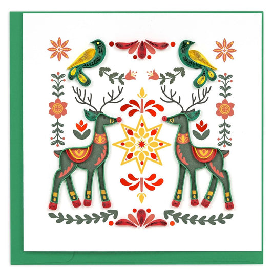 HD6057SN-Second Nature-Reindeer-Xmas Card-Quilling Card Collection
