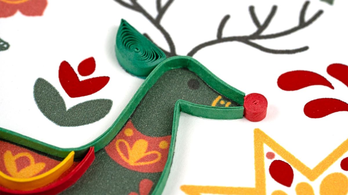 HD6057SN-Second Nature-Reindeer-Xmas Card-Quilling Card Collection