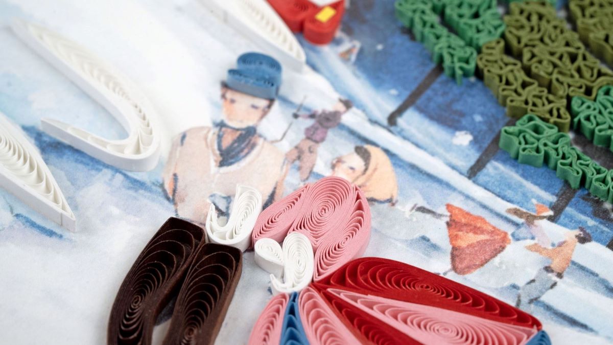HD6058SN-Second Nature-Ice Skating-Xmas Card-Quilling Card Collection
