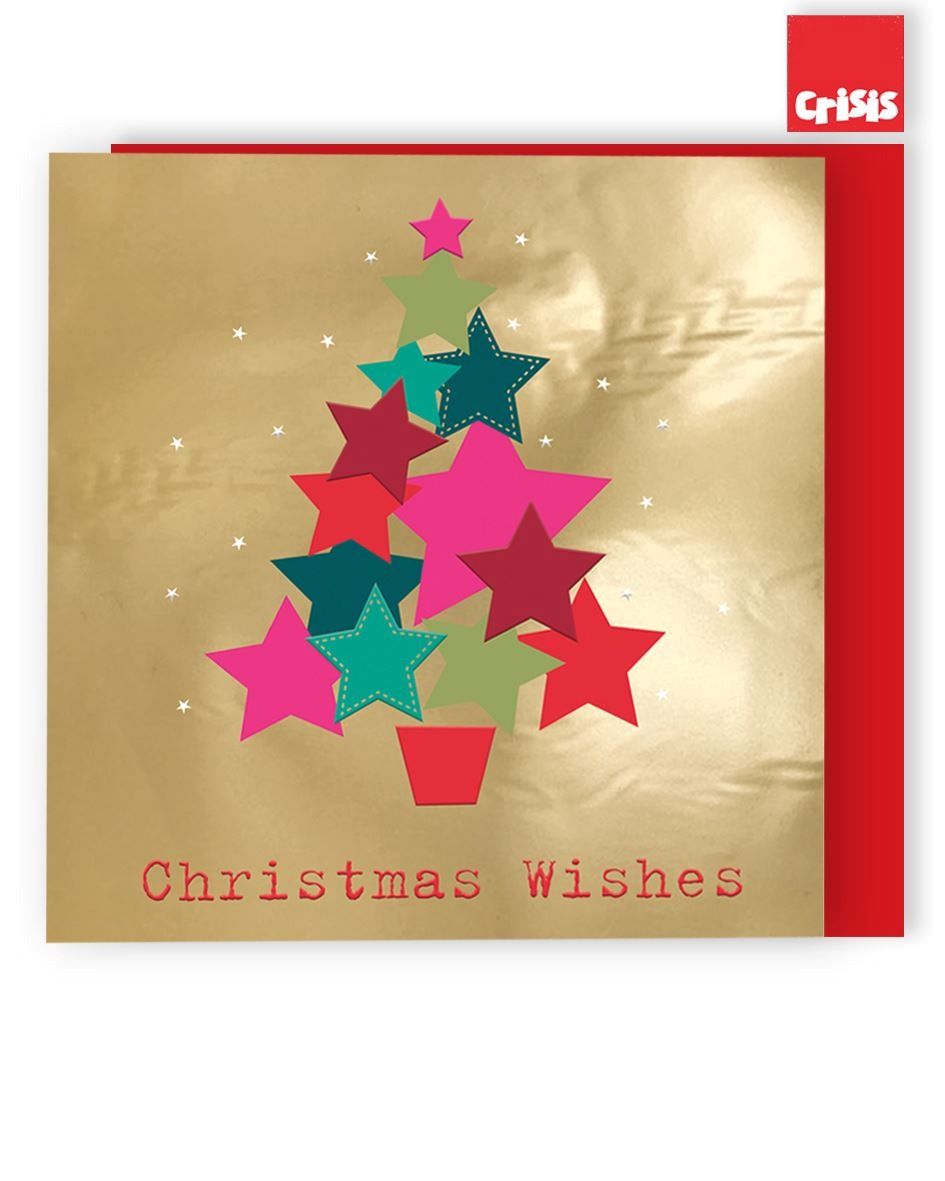 XCR046-Second Nature-Star Tree-Xmas Card Pack-Crisis Charity Range